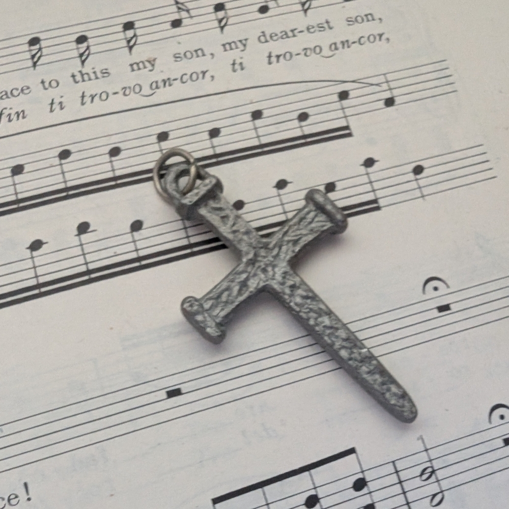 Silver Cross Nail Pendant